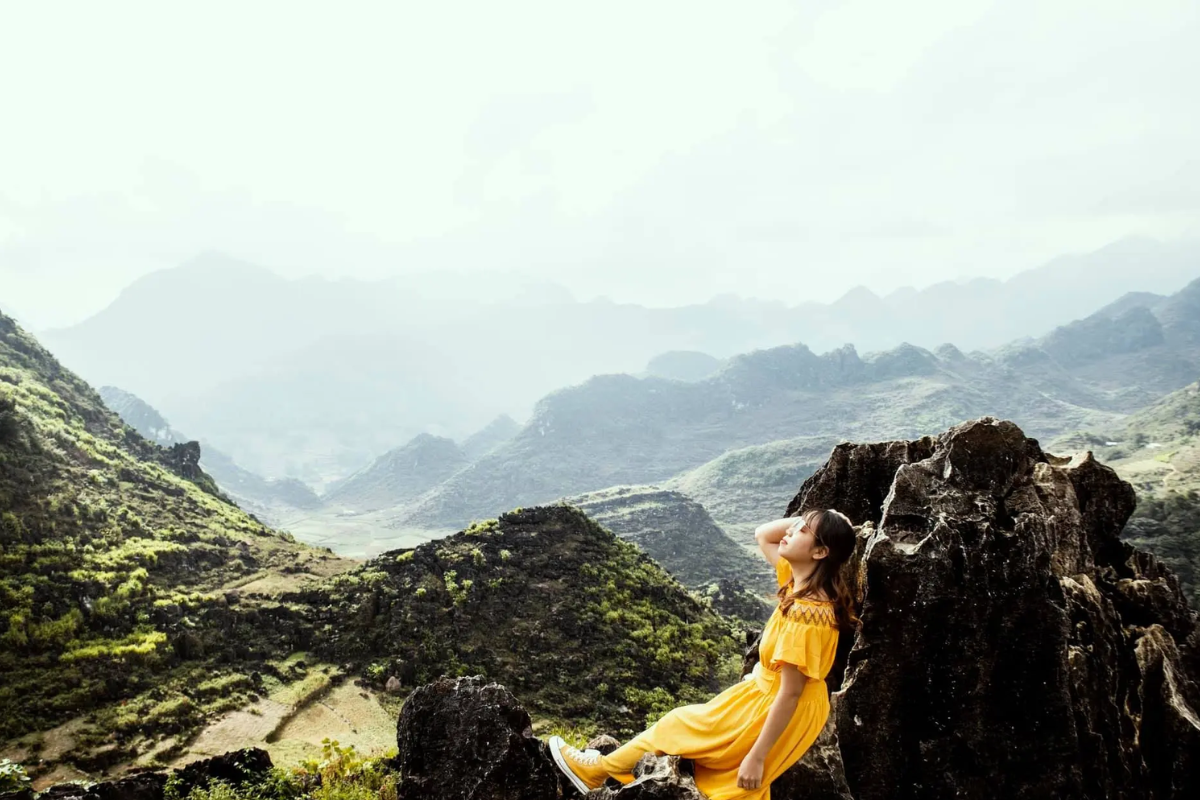 Rocky landscape of Dong Van Karst Plateau in Ha Giang